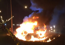 Driver Miraculously Escapes Flipped, Flaming Car