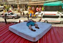 Phuket Heat Causes Drunk Estonian to Fall to … Sleep E as he was found by police sleeping Friday on the mattress he’d placed atop his apartment’s awning on Phuket.