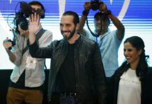 El Salvador Elects Young Mayor President, Vows to End Corruption President elect Nayib Bukele of the Grand Alliance for National Unity waves while accompanied by his wife Gabriela before giving a press conference Sunday in San Salvador, El Salvador. Photo: Moises Castillo / Associated Press