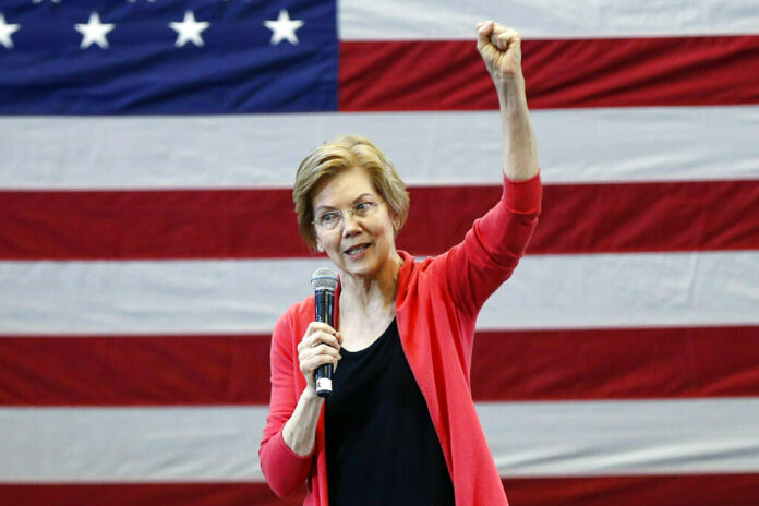 Sen. Elizabeth Warren, D-Mass., speaks at an organizing event on Jan. 12 at Manchester Community College in Manchester, New Hampshire. Photo: Michael Dwyer / Associated Press