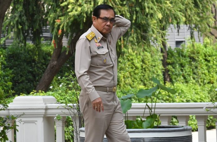 Junta chairman Prayuth Chan-ocha seen Monday at Government House.