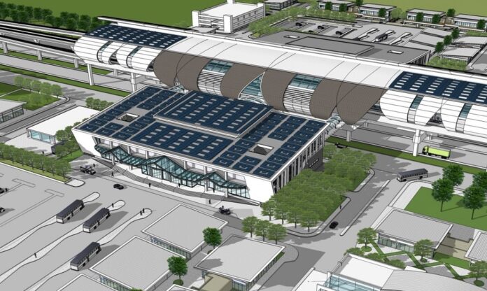 Station concept art for the proposed rail line to connect three airports. Image: Office of the Eastern Economic Corridor
