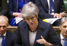 UK’s May Offers to Step Down If Brexit Deal Passed In this grab taken from video, Britain's Prime Minister Theresa May speaks during Prime Minister's Questions in the House of Commons, London, Wednesday March 27, 2019. Photo: House of Commons/PA via AP