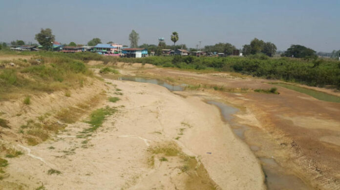 A dried out stretch of the Yom River seen Wednesday in Phichit province.