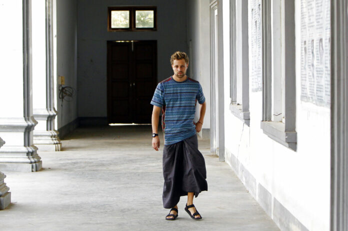 French national Arthur Desclaux is seen at the immigration office Wednesday, March 6, 2019, in Naypyitaw, Myanmar. Photo: Aung Shine Oo / Associated Press