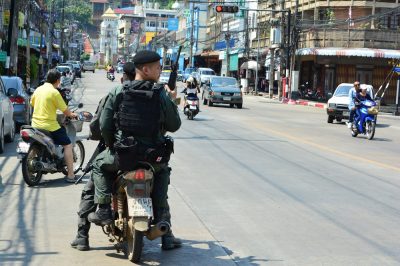 An armed patrol in Yala province.