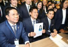 Thai Raksa Chart Leaders to Be Present For Judgment Day The moment Thai Raksa Chart Party leader Preechapol Pongpanich presented the nomination of Ubolratana Mahidol as prime minister to the Election Commission on Feb. 8, 2019 in Bangkok.