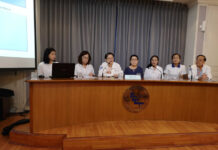 Prayuth Victory Via Senate Will Cause Chaos: Election Observer Laddawan, third from left, speaks Friday at the Foreign Correspondents Club of Thailand.