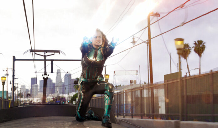 This image released by Disney-Marvel Studios shows Brie Larson in a scene from This image released by Disney-Marvel Studios shows Brie Larson in a scene from