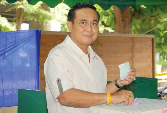 Three years before he would overthrow the elected government, Gen. Prayuth Chan-ocha cast his ballot on July 3, 2011, the last time elections were successfully held.