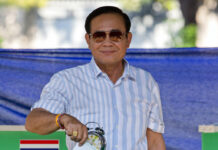 Thai Election Day Ends With Unanswered Questions: Live Blog Junta leader-cum-Prime Minister Prayuth Chan-ocha casts his vote at a polling station March 24 in Bangkok. Photo: Gemunu Amarasinghe / Associated Press