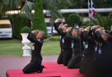 Opinion: Thailand’s General Elections and the Generals Army chief Gen. Apirat Kongsompong and his officers swear oaths of loyalty on March 7, 2019, in front of a statue of King Rama V at army headquarters in Bangkok.
