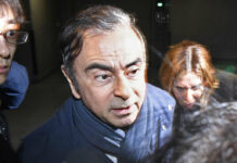 Nissan Shareholders Oust Ex-Chair Ghosn From Board In this April 3, 2019, file photo, former Nissan Chairman Carlos Ghosn, center, leaves his lawyer's office in Tokyo. Photo: Sadayuki Goto / Kyodo News via AP