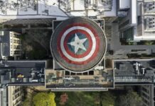 Students Deck Out Dome With Captain America Shield