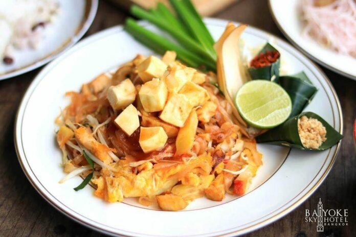 Durian pad thai. Photo: Baiyoke Sky Hotel Durian pad thai. Photo: Baiyoke Sky Hotel