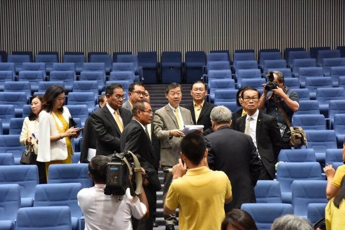 Junta-appointed interim lawmakers inspect the TOT auditorium on April 18, 2019.