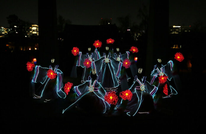 In this Wednesday, April 3, 2019, file photo, dancers dressed in South Korean traditional 