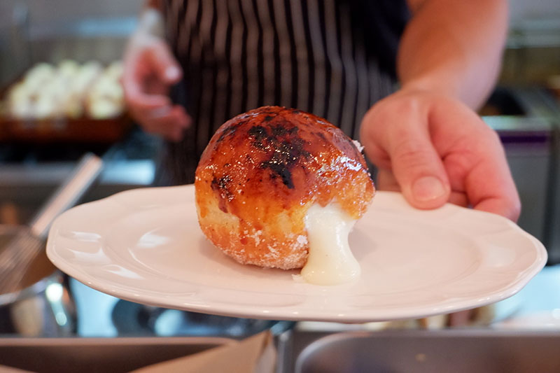 A creme brulee donut (75 baht).