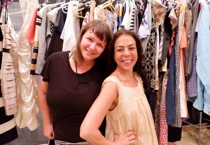 Jessica Teal and Carla Rivera at the Monday clothing swap event at The Home BKK.