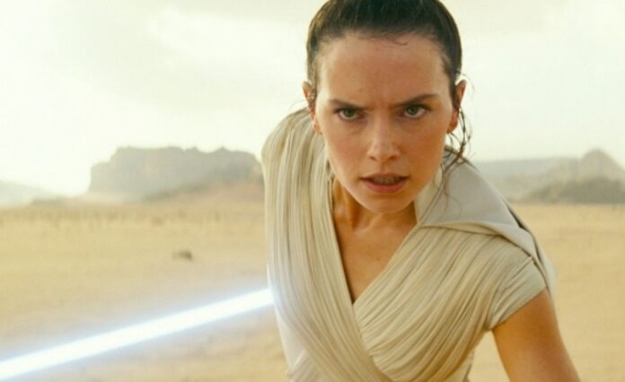 This image released by Lucasfilm Ltd. shows Daisy Ridley as Rey in a scene from