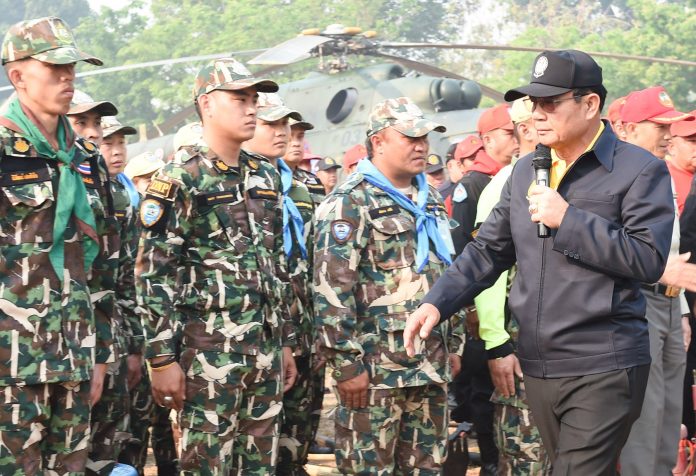 Gen. Prayuth Chan-ocha addresses soldiers Tuesday during a visit at an army camp in Chiang Mai province. Gen. Prayuth Chan-ocha addresses soldiers Tuesday during a visit at an army camp in Chiang Mai province.