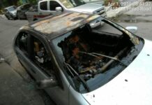 Activist’s Car Torched, Another Physically Attacked A still image from security footage Monday shows Ekachai Hongkangwan’s burnt car. Image: Ekachai Hongkangwan / Facebook