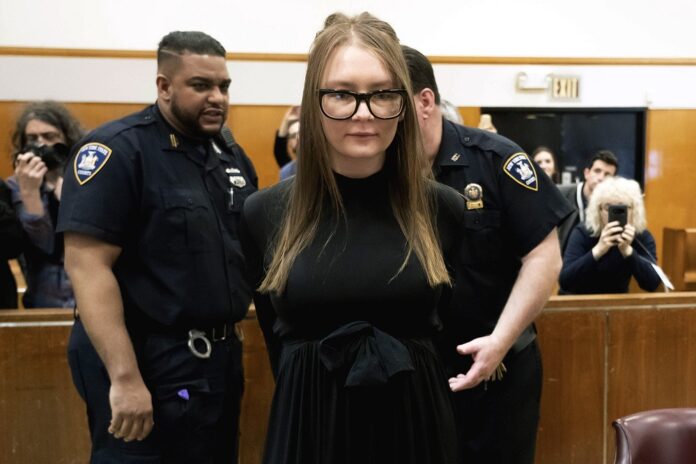 Anna Sorokin arrives for sentencing at New York State Supreme Court, in New York, Thursday, May 9, 2019. (Steven Hirsch/New York Post via AP, Pool)
