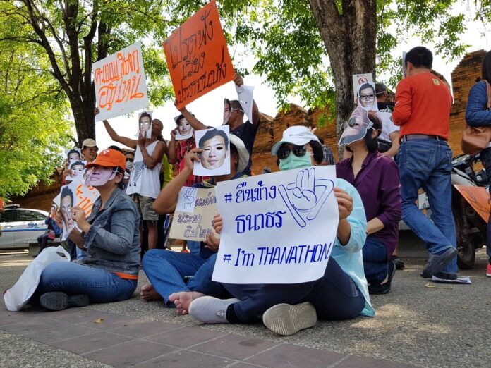 A protest in support of Future Forward Party in Chiang Mai on May 26, 2019.
