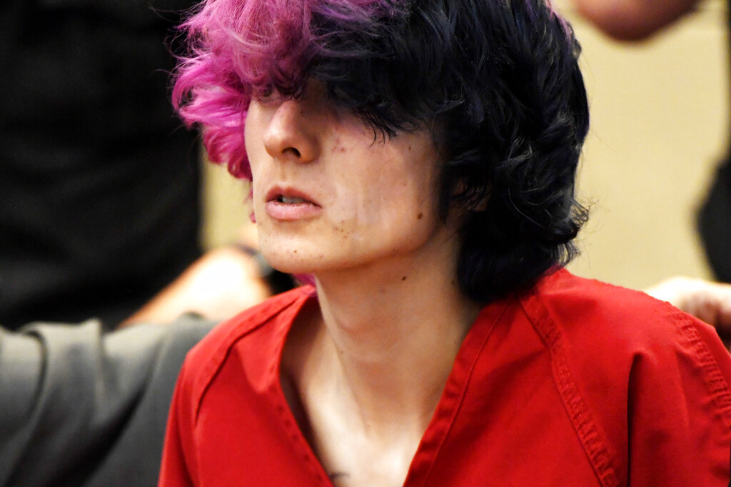 In this Wednesday, May 8, 2019 file photo, Devon Erickson, an accused STEM School shooter, appears at the Douglas County Courthouse in Castle Rock, Colo. Erickson and another suspect in the suburban Denver school shooting are due back in court as prosecutors file charges in the violent attack that killed a student and wounded multiple others. Prosecutors also are expected to decide Friday, May 10, whether to charge the younger suspect, Maya McKinney, 16, as an adult. Photo: Joe Amon / The Denver Post via AP