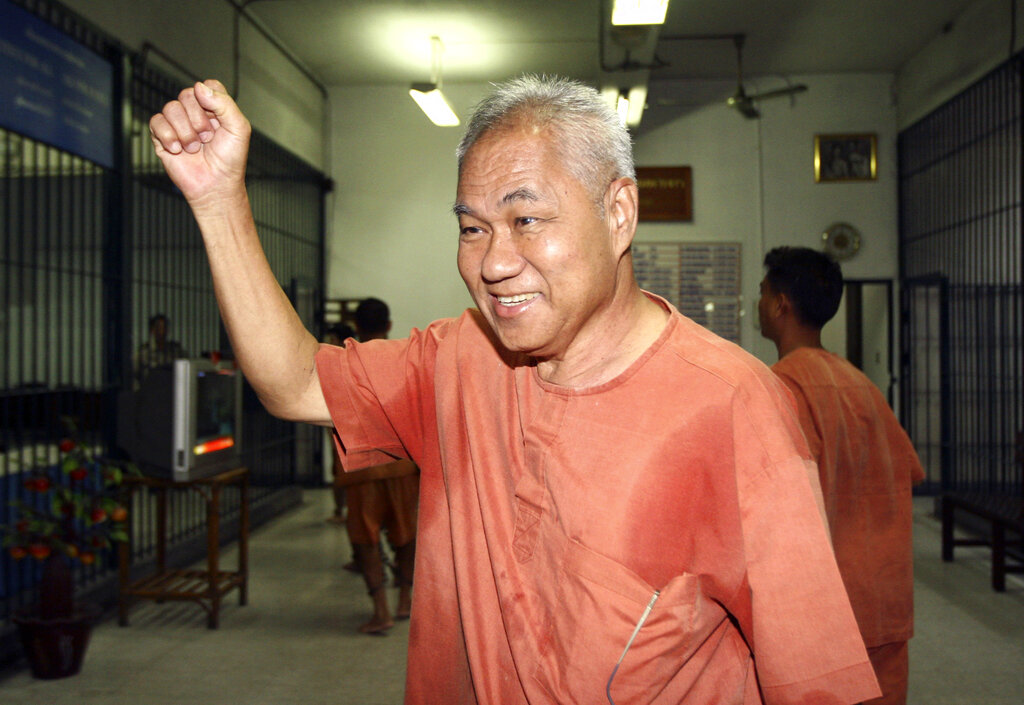 In this Feb. 28, 2012, file photo, Surachai Danwattananusorn, 70, arrives at a criminal court in Bangkok, Thailand. Surachai, a prominent critic of the Thai monarchy and establishment, went missing, along with two aides, in Laos in December 2018. Photo: AP
