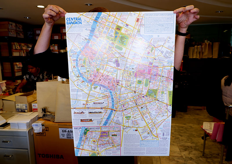 A poster map of the Nancy Chandler Bangkok map, available for sale.