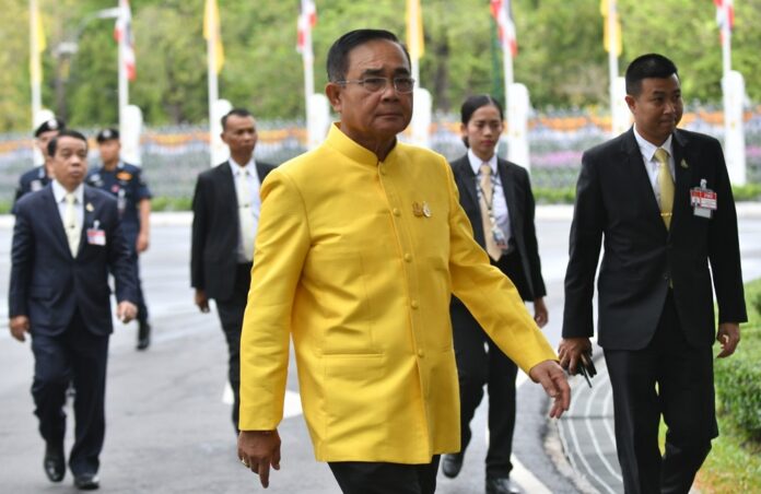 Junta chairman Prayuth Chan-ocha at Government House on May 14, 2019.