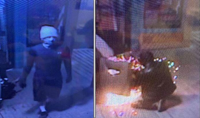 Photos from surveillance video of the botched ATM break-in. Image: Okaloosa County Sheriff