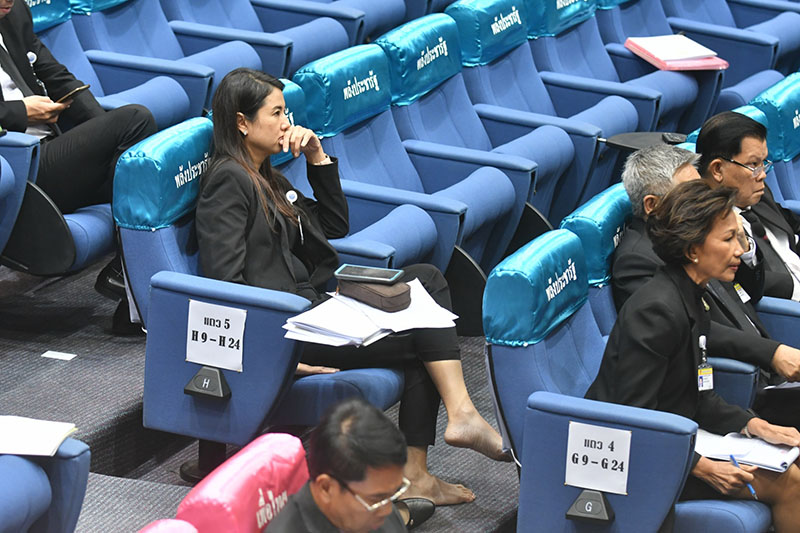 Parina Kraikup of the Phalang Pracharath Party in parliament on June 5.