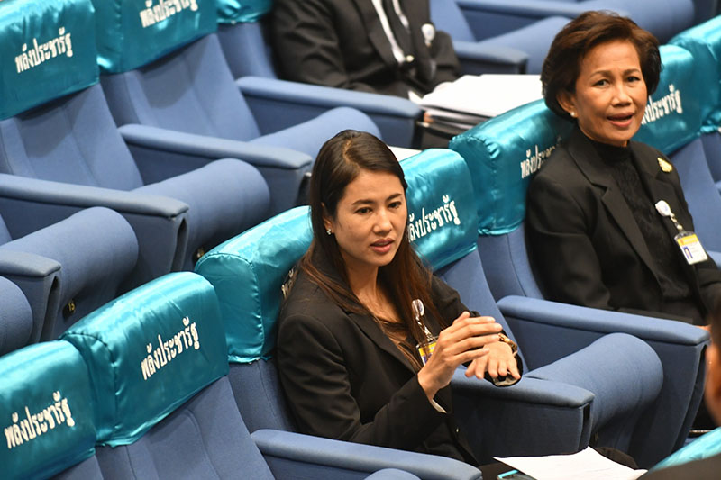 Parina Kraikup of the Phalang Pracharath Party in parliament on June 5.