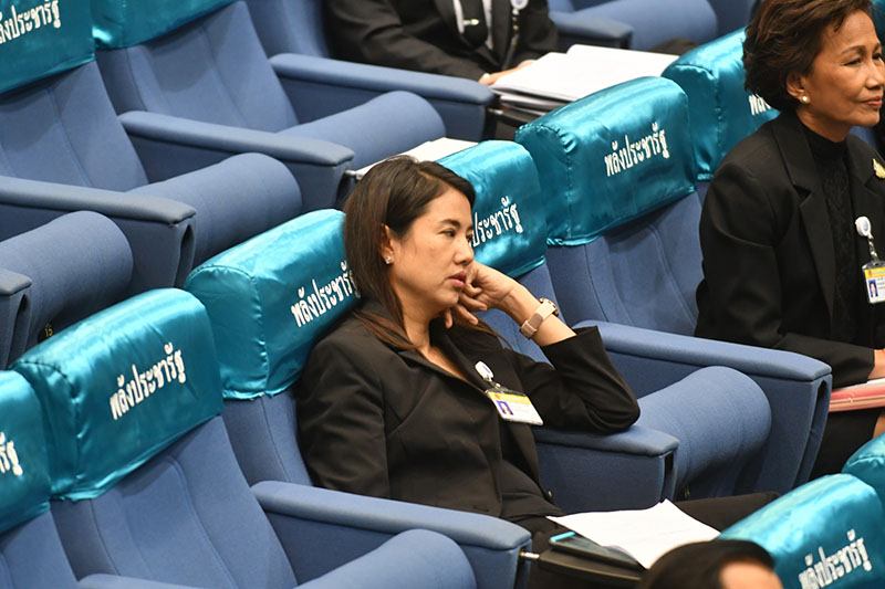 Parina Kraikup of the Phalang Pracharath Party in parliament on June 5.