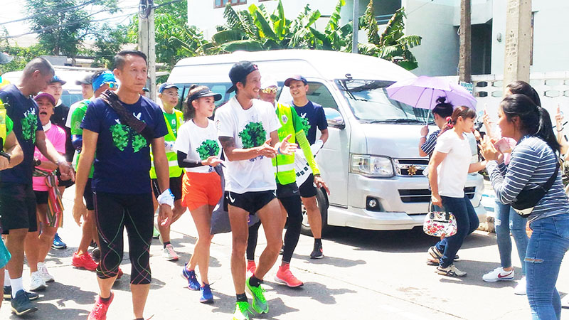 Toon running noontime near the Nongprajak Public Park in Udon Thani on June 15, 2019.