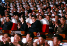 Top North Korean Official Reappears Days After Purge Report In this June 2, 2019, photo provided on Monday, June 3, 2019, by the North Korean government, North Korean leader Kim Jong Un, center right, and his wife Ri Sol Ju, center left, clap hands in a musical performance by the wives of Korean People's Army officers in North Korea. Photo: Korean Central News Agency / Korea News Service via AP
