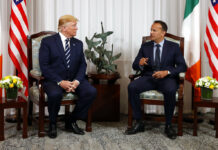 Trump, Irish Prime Minister Differ on Brexit, Meeting Venue President Donald Trump meets with Irish Prime Minister Leo Varadkar, Wednesday, June 5, 2019, in Shannon, Ireland. Trump is on his first visit to the country as president. Photo: Alex Brandon / AP