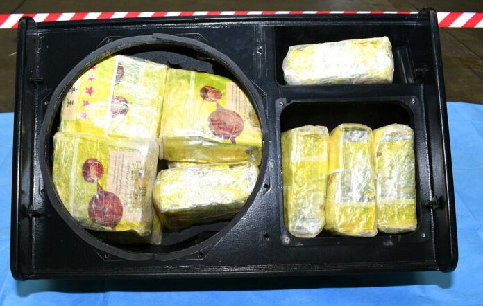 This image released on Friday, June 7, 2019 by Australian Federal Police, shows methamphetamine seized by Australian Border Force. Australian officials say they have seized the nation's largest haul of methamphetamine at the Melbourne waterfront in a shipment of almost 1.6 metric tons (1.8 tons) of the illicit drug hidden in stereo speakers shipped from Bangkok. Photo: Australian Federal Police via AP