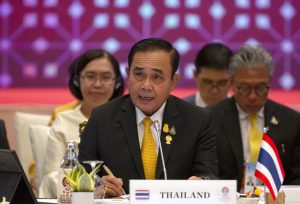 Thailand's Prime Minister Prayuth Chan-ocha speaks during the Association of Southeast Asian Nations (ASEAN) leaders summit plenary session in Bangkok, Thailand, Saturday, June 22, 2019. Photo: Gemunu Amarasinghe / AP