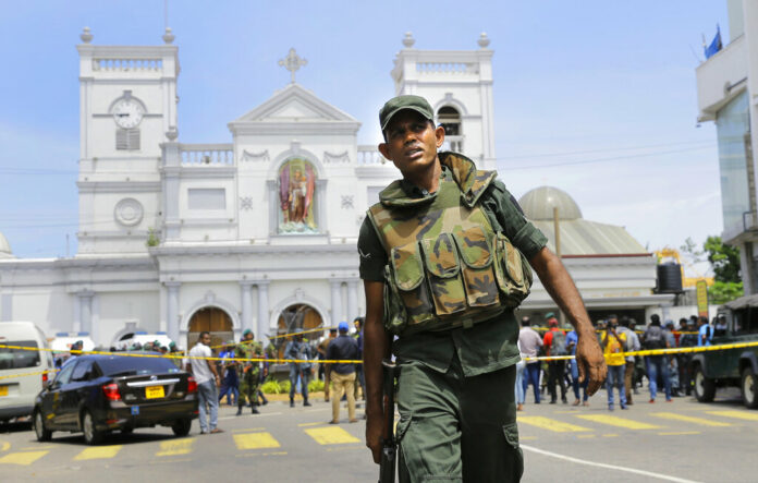 In this April 21, 2019 file photo, Sri Lankan Army soldiers secure the area around St. Anthony's Shrine after a blast in Colombo, Sri Lanka. Photo: Eranga Jayawardena / AP In this April 21, 2019 file photo, Sri Lankan Army soldiers secure the area around St. Anthony's Shrine after a blast in Colombo, Sri Lanka. Photo: Eranga Jayawardena / AP