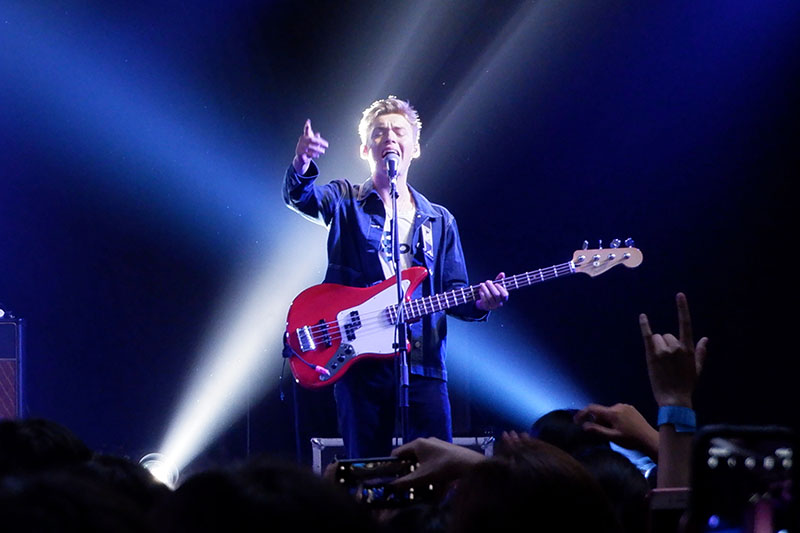Reece Bibby performs onstage at New Hope Club's first Thailand concert on June 9, 2019.