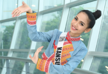 Meet Mimi, Miss Universe Thailand’s Only Thai-Burmese Contestant Kansuda “Mimi” Chanakiri does a Thai dance while wearing an outfit made from Hmong cloth.