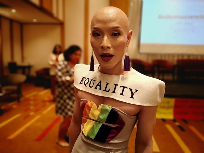 Sex workers rights advocate Sirisak Chaited at a panel on National Action Plan on promoting equality on June 27, 2019.