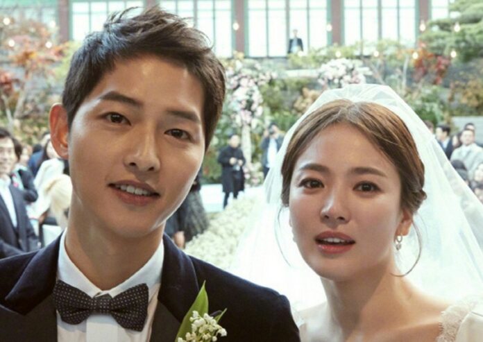 Song Joong Ki and Song Hye Kyo at their Oct. 31, 2017 wedding.