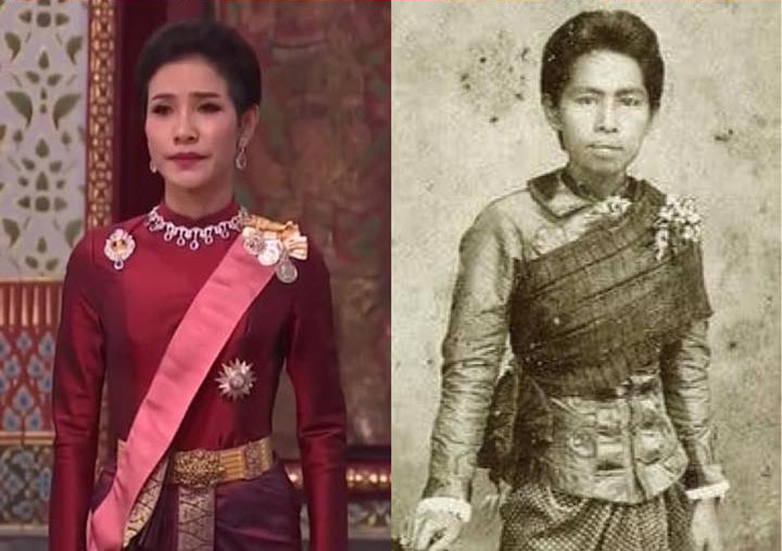 Left: Royal noble consort Sineenat Wongvajirapakdi, right, Royal noble consort Prayooawong or Pae Bunnag. Photo: Nunoiduak / Facebook