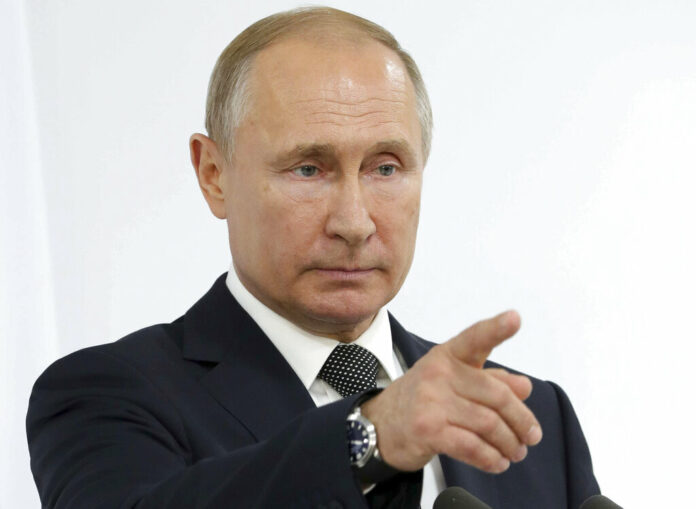 Russian President Vladimir Putin speaks to the media after the G-20 summit in Osaka, western Japan, Saturday, June 29, 2019. Photo: Mikhail Klimentyev, Sputnik, Kremlin Pool Photo via AP Russian President Vladimir Putin speaks to the media after the G-20 summit in Osaka, western Japan, Saturday, June 29, 2019. Photo: Mikhail Klimentyev, Sputnik, Kremlin Pool Photo via AP
