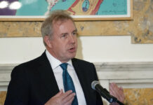 UK Ambassador to US Quits After Leaked Cables Enrage Trump FILE - In this Friday, Oct. 20, 2017, file photo, British Ambassador Kim Darroch hosts a National Economists Club event at the British Embassy in Washington. Britain's ambassador to the United States resigned Wednesday, July 10, 2019, just days after diplomatic cables criticizing President Donald Trump caused embarrassment to two countries that often celebrate having a "special relationship." The resignation of Kim Darroch came a day after Trump lashed out at him on Twitter describing him as "wacky" and a "pompous fool" after leaked documents revealed the envoy's dim view of Trump's administration. Photo: Sait Serkan Gurbuz / AP FIle