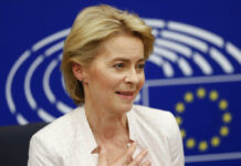 Von Der Leyen Confirmed as New European Commission President German Ursula von der Leyen talks to journalists during a news conference following her election as new European Commission President at the European Parliament in Strasbourg, eastern France, Tuesday, July 16, 2019. Photo: Jean-Francois Badias / AP